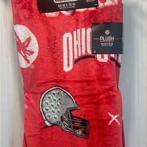 Ohio State Plush Throw Blanket - Red
